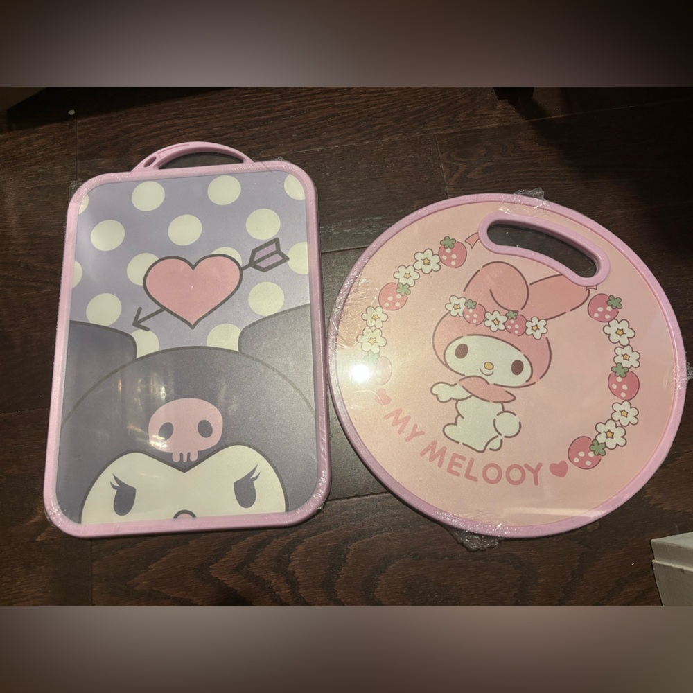 Sanrio Pink and Purple Character Cutting Boards Set